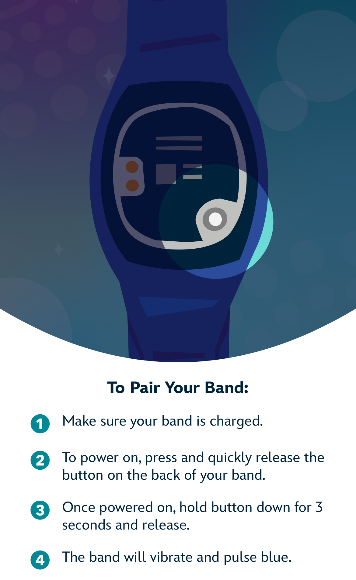 ペアリング手順を説明するアプリの画面