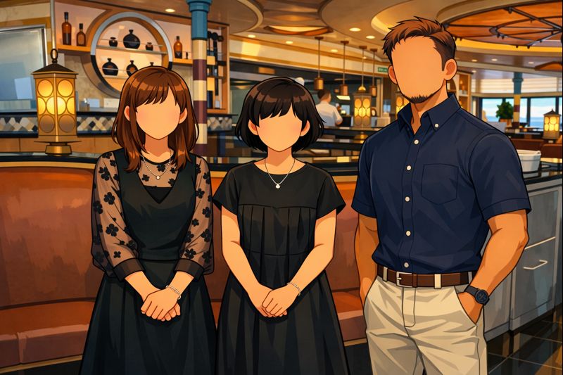 ディズニー・クルーズライン『パロ』ブランチ利用時の服装例(きれいめカジュアル)